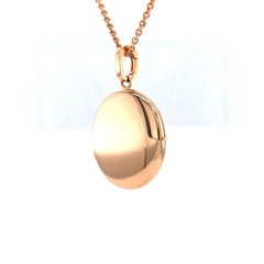 Oval Locket Pendant Necklace, 18k Rose Gold