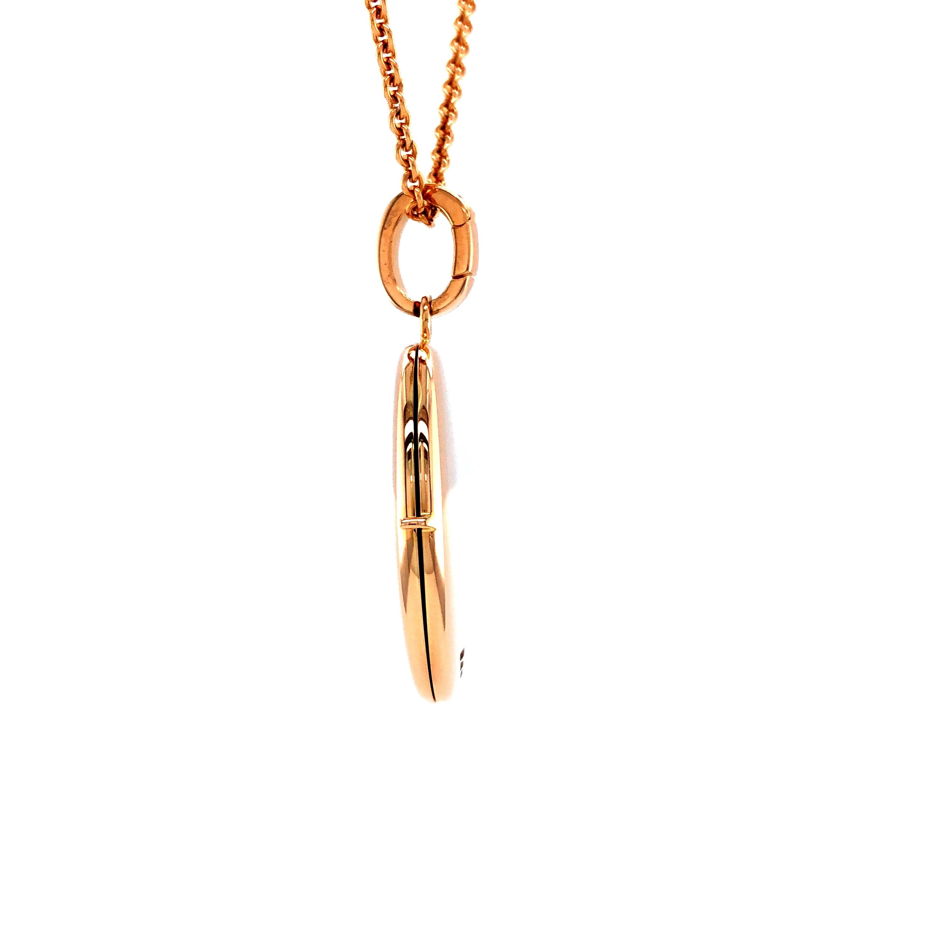 Women's Oval Locket Pendant Necklace, 18k Rose Gold For Sale