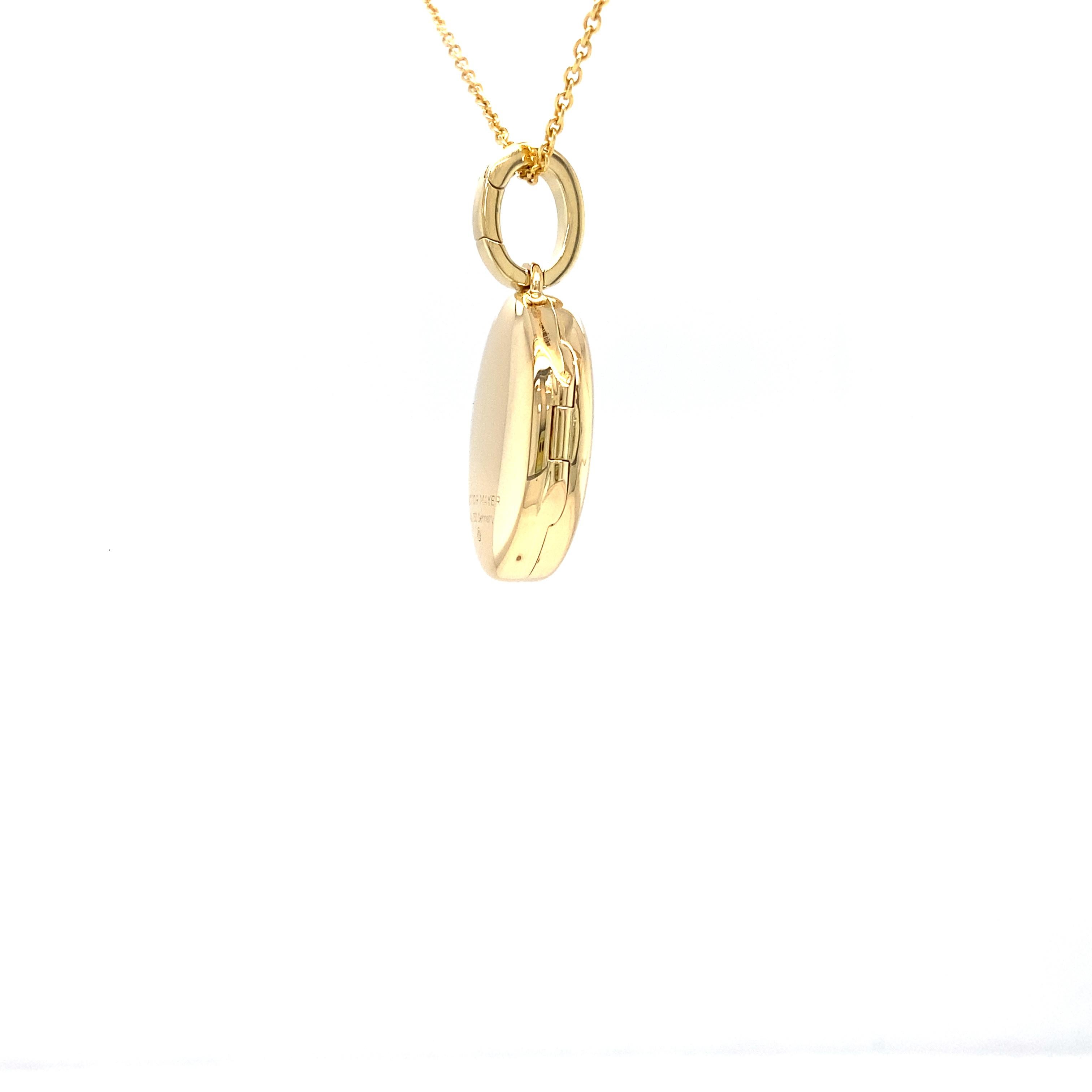 Collier pendentif libellule ovale en or jaune 18 carats et émail turquoise en vente 1