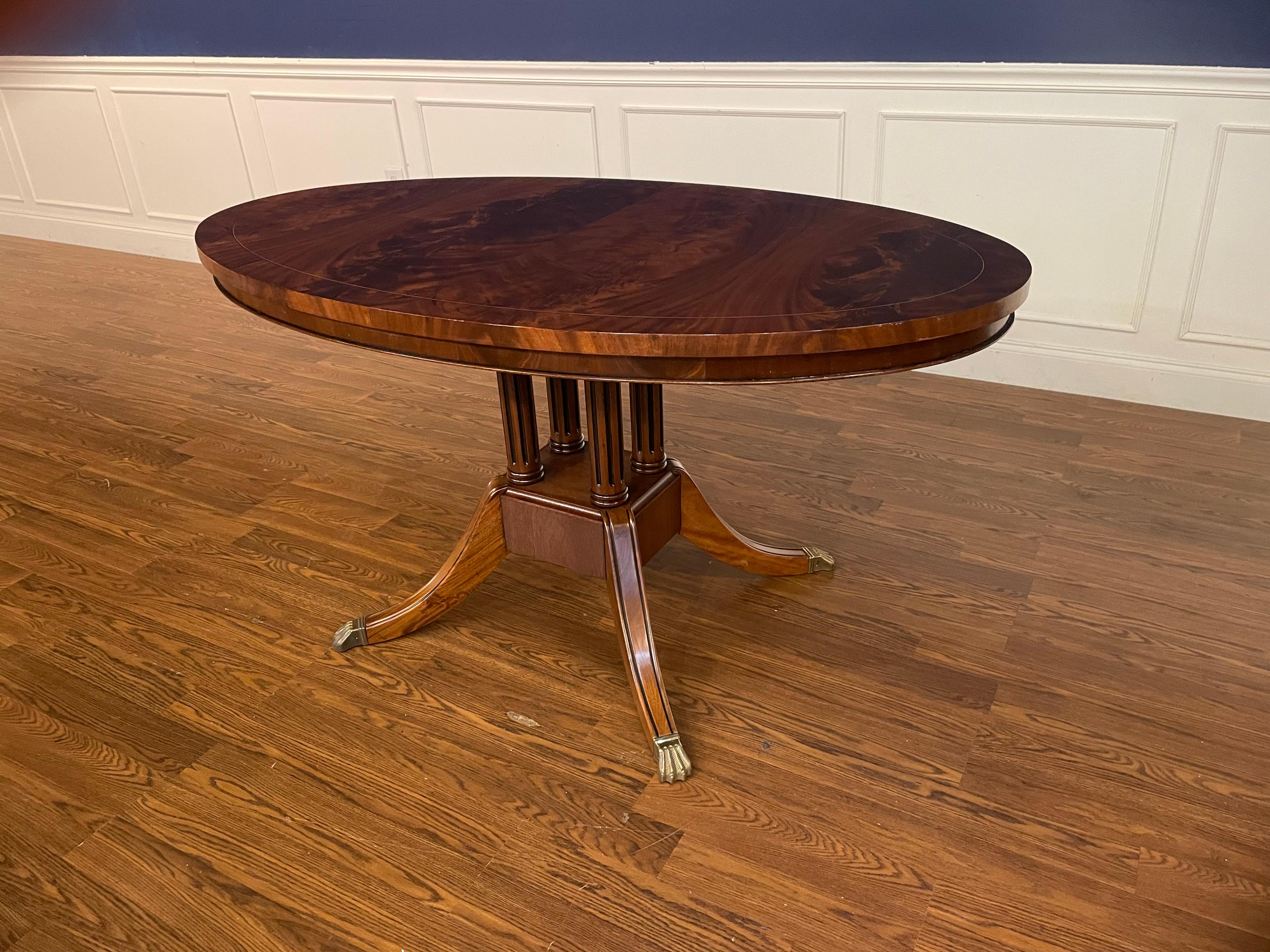 Oval Mahogany Breakfast/Dining Table by Leighton Hall  Made-To-Order In New Condition For Sale In Suwanee, GA