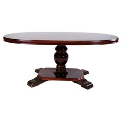Vintage Oval Mahogany Coffee Table from Around the 1930s