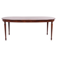 Oval Mahogany Dining Table with 3 Extension Leaves in Gustavian Style, 1940s
