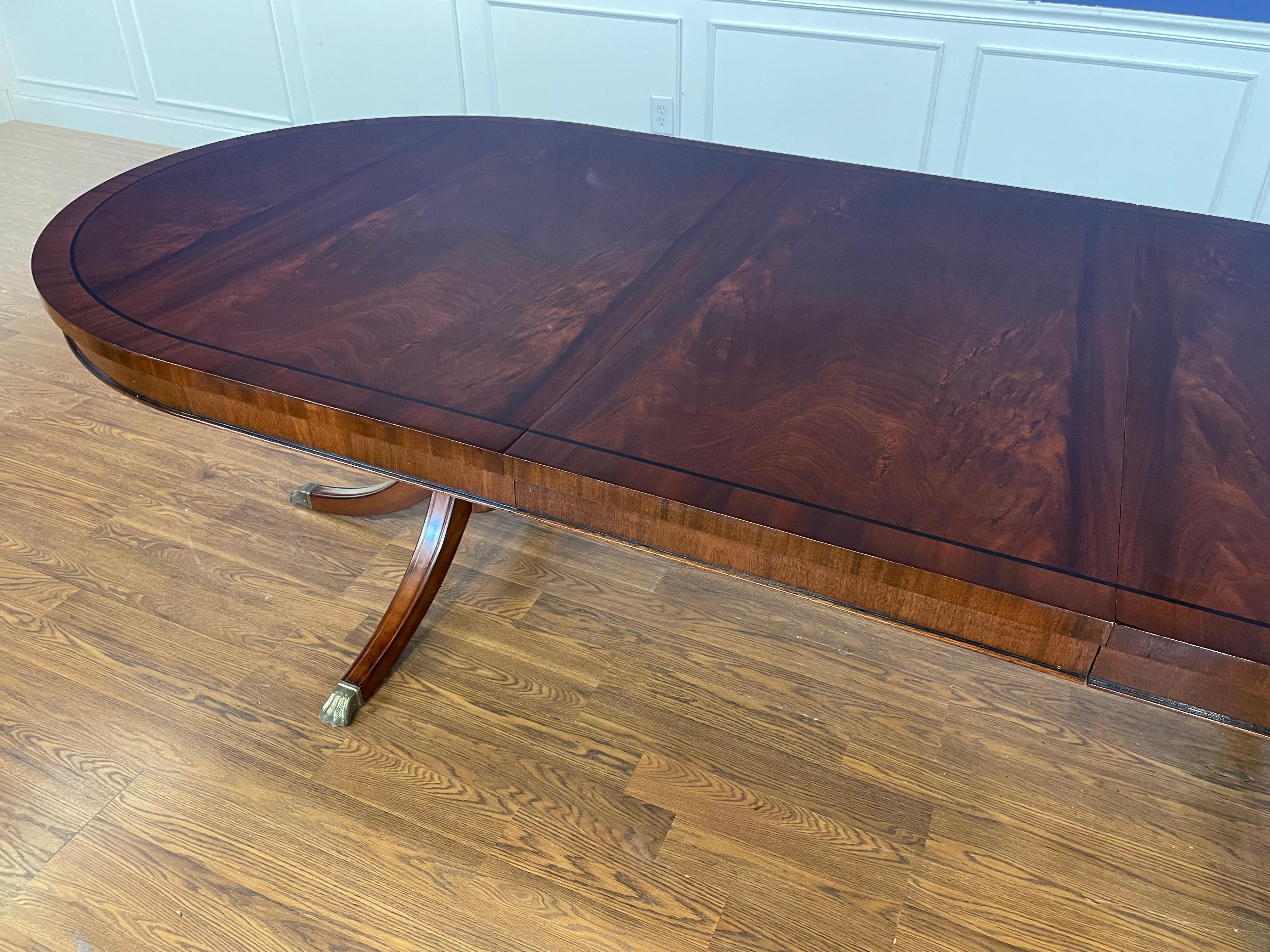 American Oval Mahogany Double Pedestal Dining Table by Leighton Hall Made-To-Order For Sale