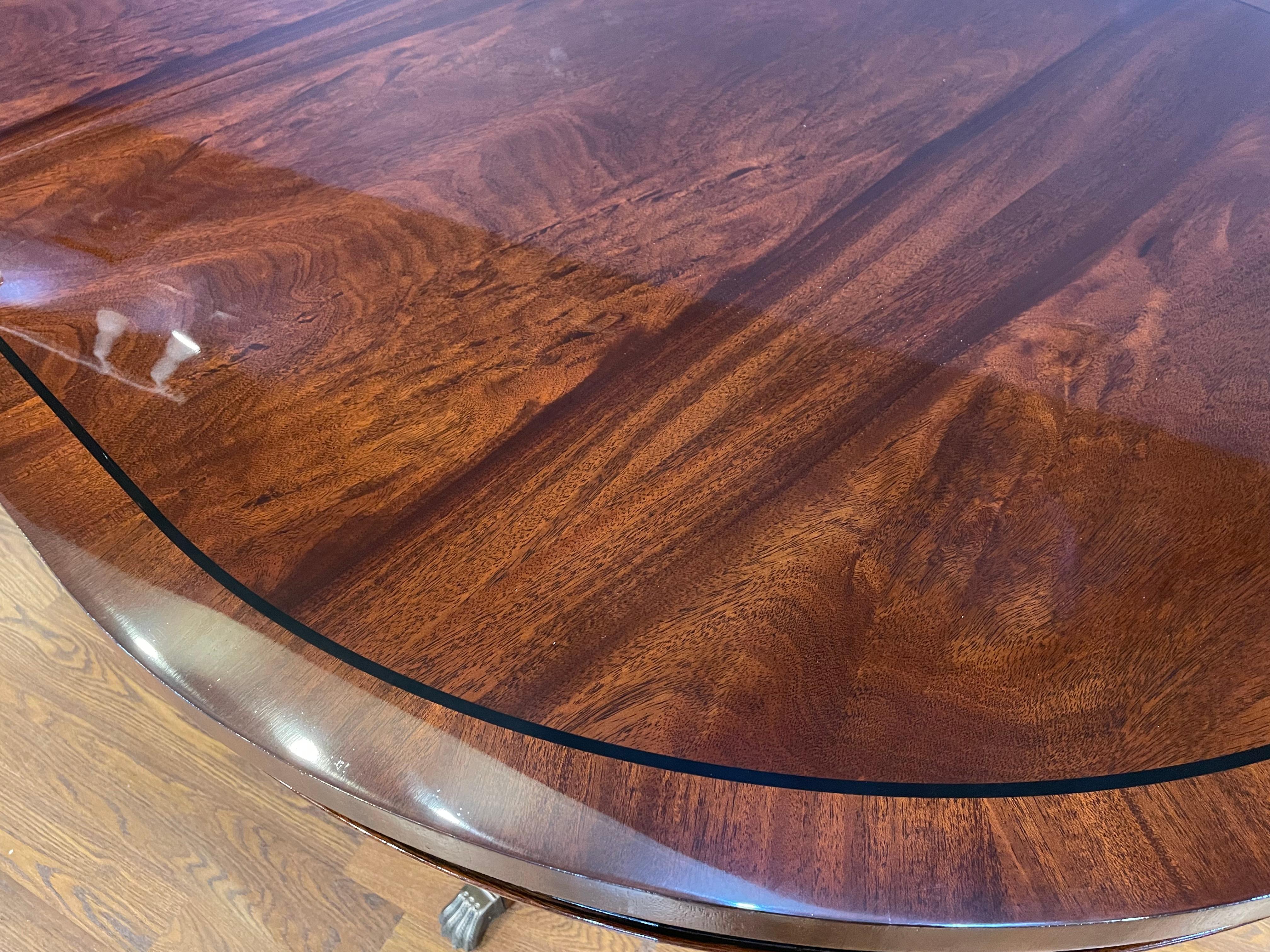 Oval Mahogany Double Pedestal Dining Table by Leighton Hall Made-To-Order In New Condition For Sale In Suwanee, GA