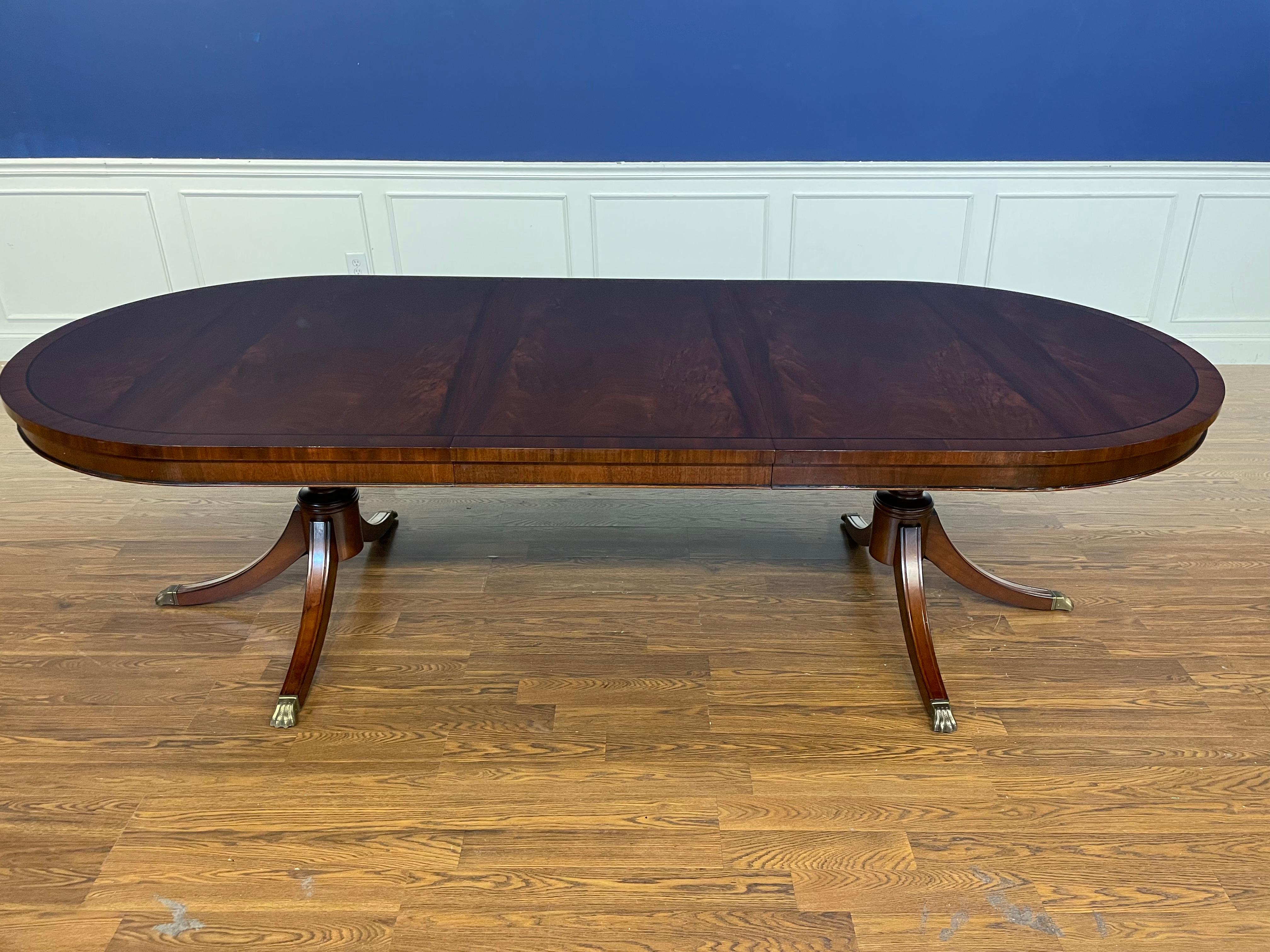 Contemporary Oval Mahogany Double Pedestal Dining Table by Leighton Hall Made-To-Order For Sale