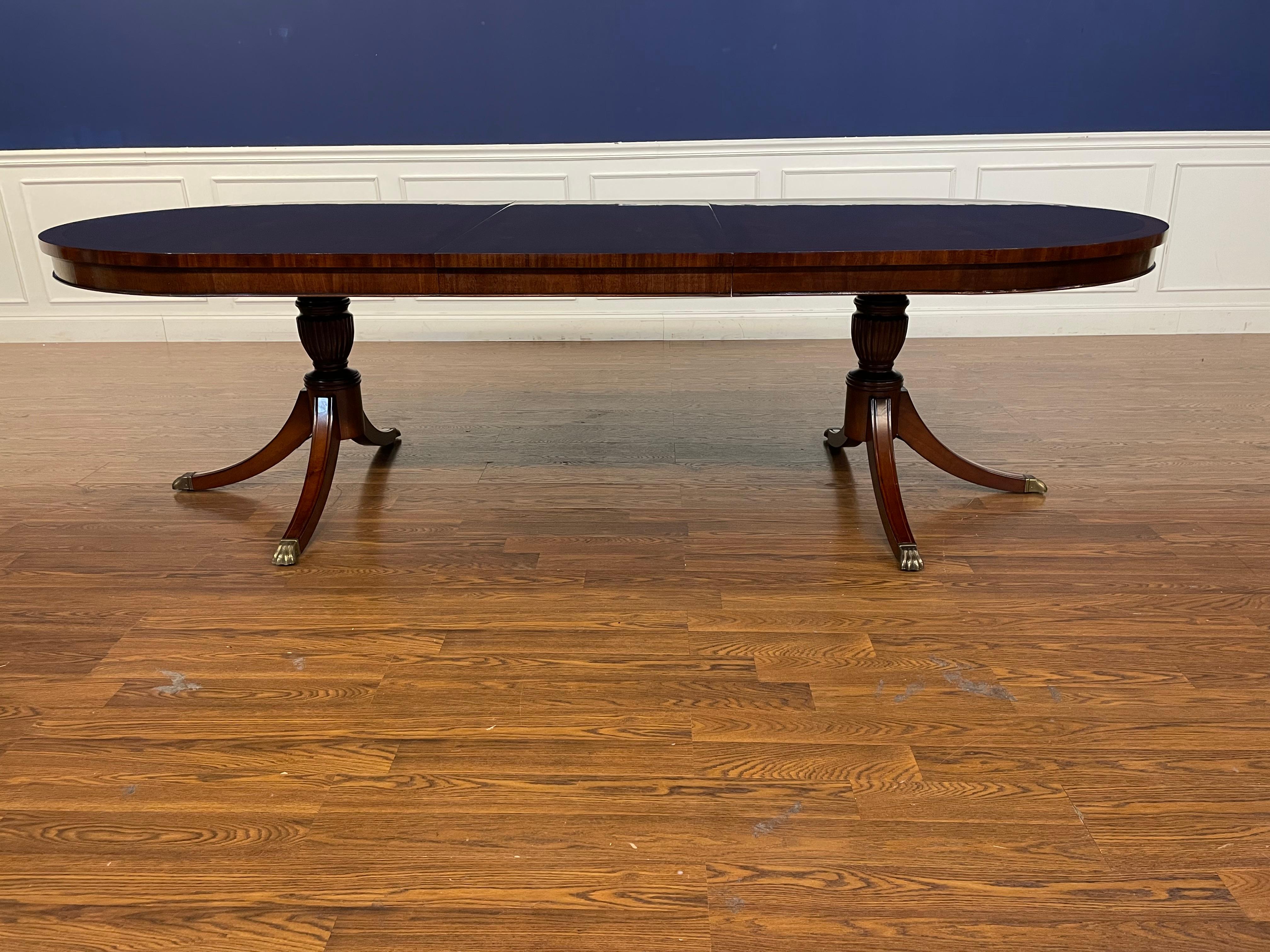 Oval Mahogany Double Pedestal Dining Table by Leighton Hall Made-To-Order For Sale 2