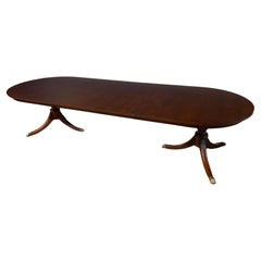 Oval Mahogany Double Pedestal Dining Table by Leighton Hall - Showroom Sample