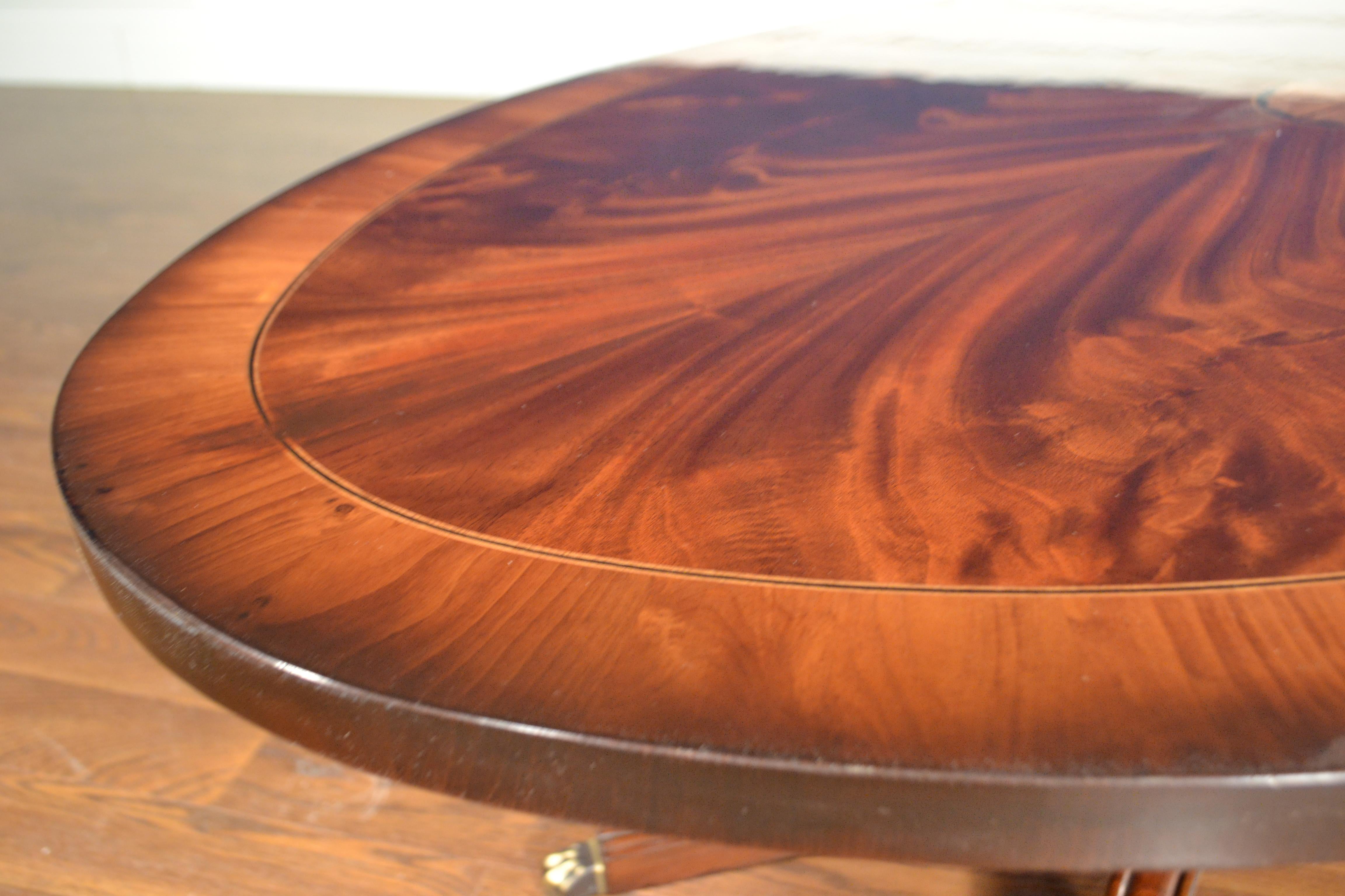 Oval Mahogany Georgian Style Leg Coffee Table by Leighton Hall In New Condition For Sale In Suwanee, GA