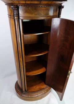 Oval Pedestal Cabinet With Carvings Made In Mahogany From 1820s