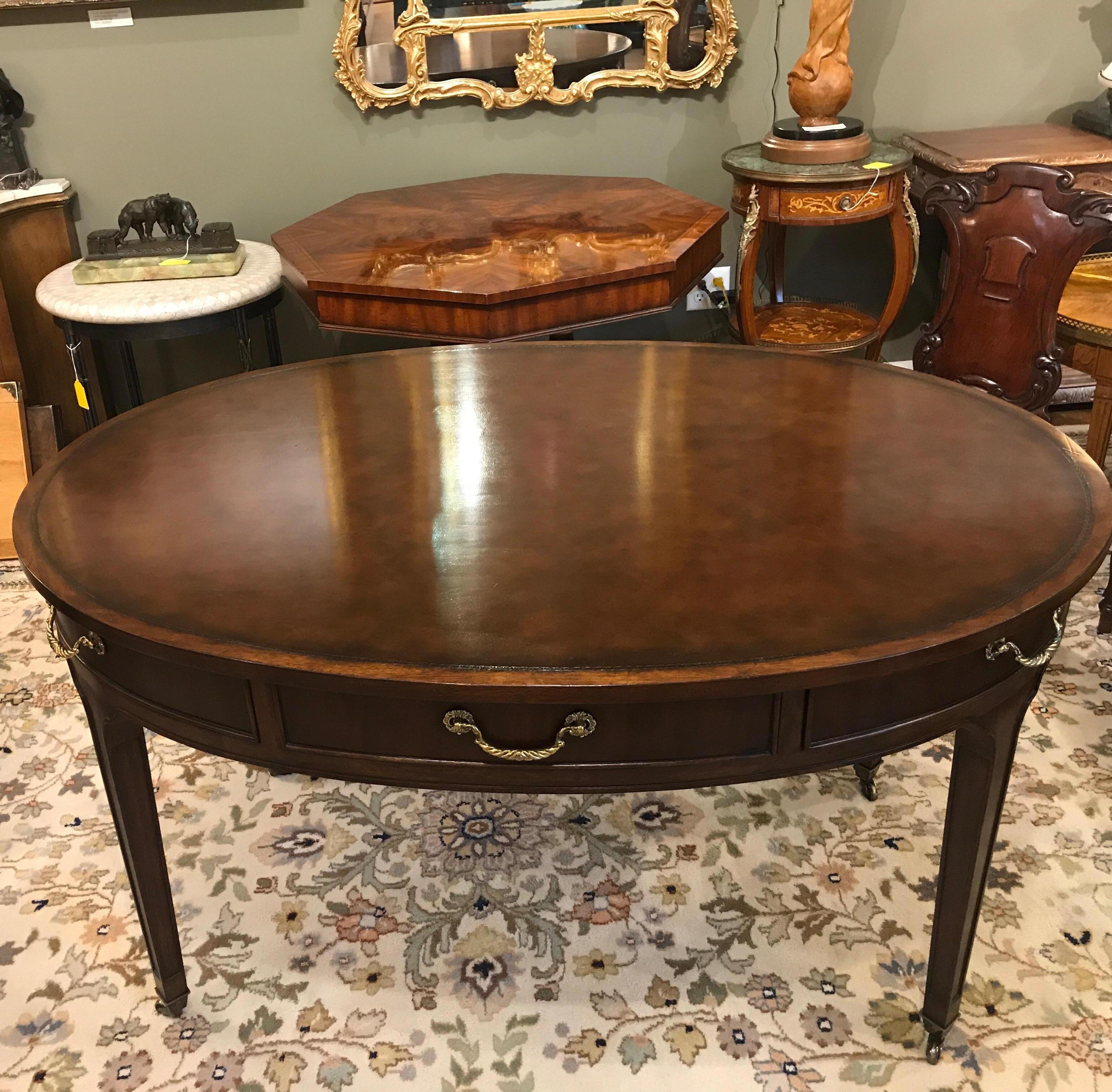 Oval Mahogany Writing Table Desk 2