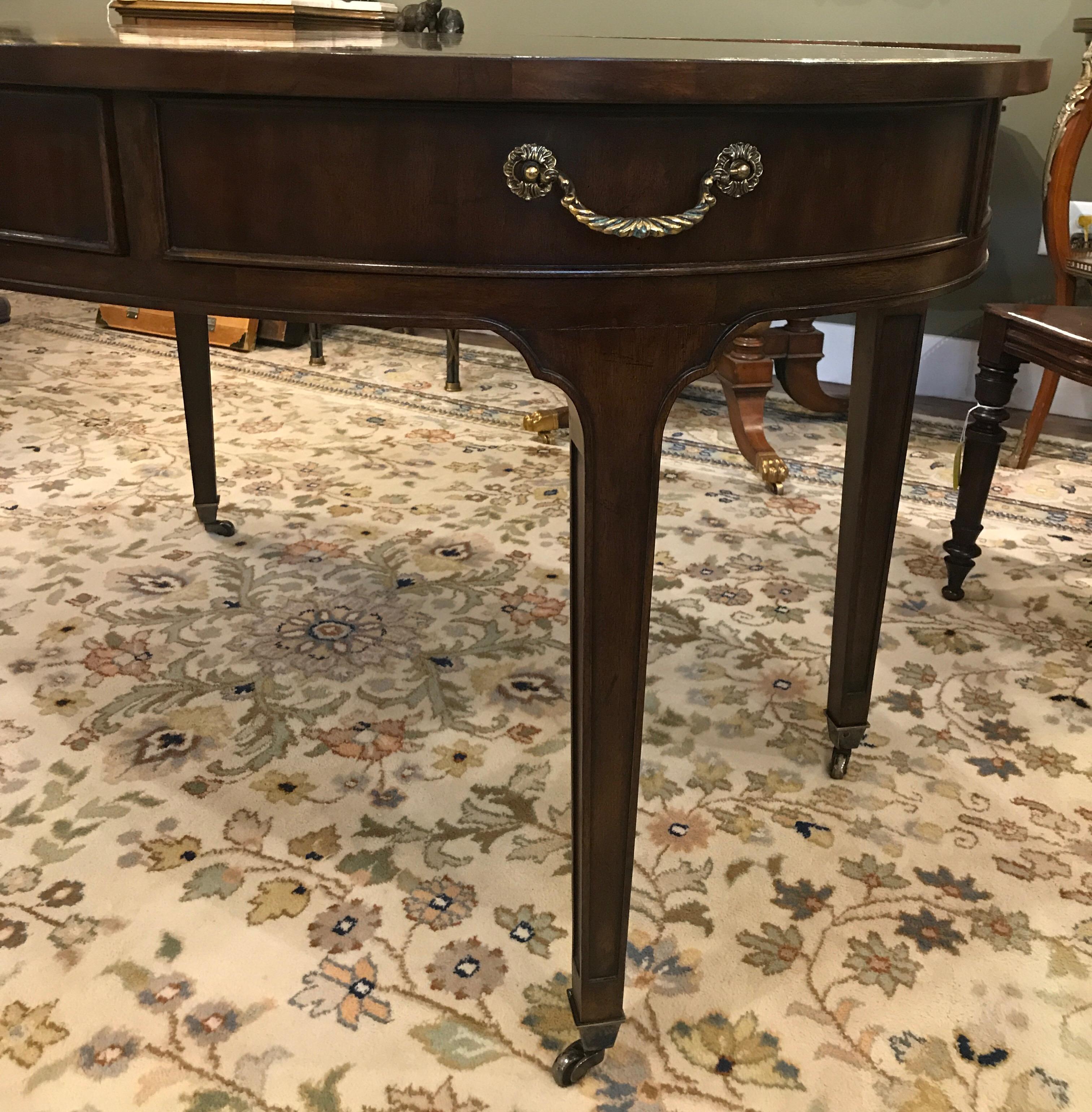 20th Century Oval Mahogany Writing Table Desk