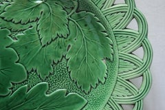 Oval Majolica Plate with Reticulated Rim