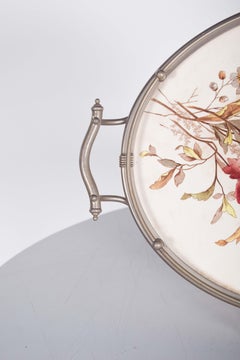 Oval Majolica Tray in Glazed Ceramic