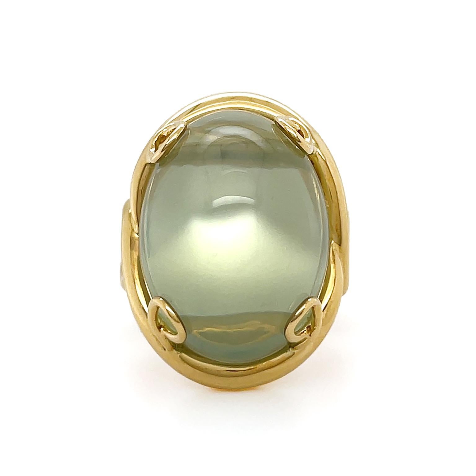 For Sale:  Oval Mango Moonstone Ring 4