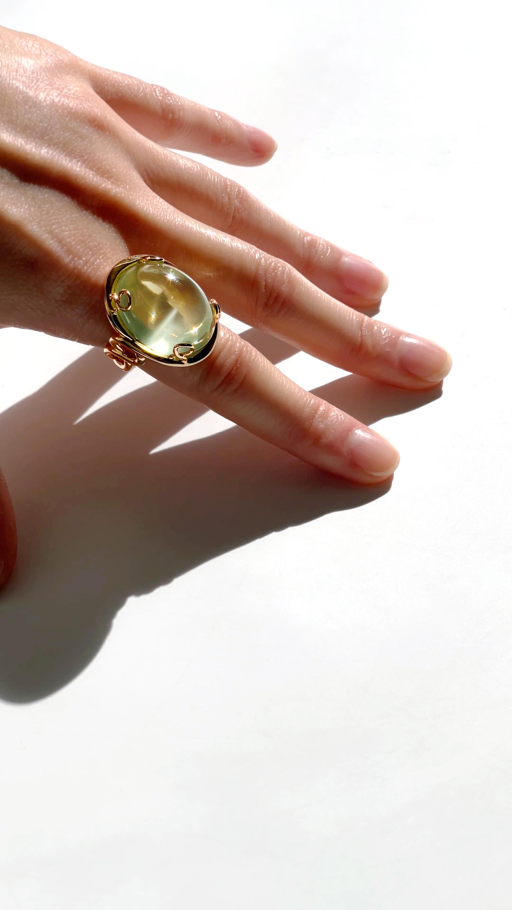 For Sale:  Oval Mango Moonstone Ring 5