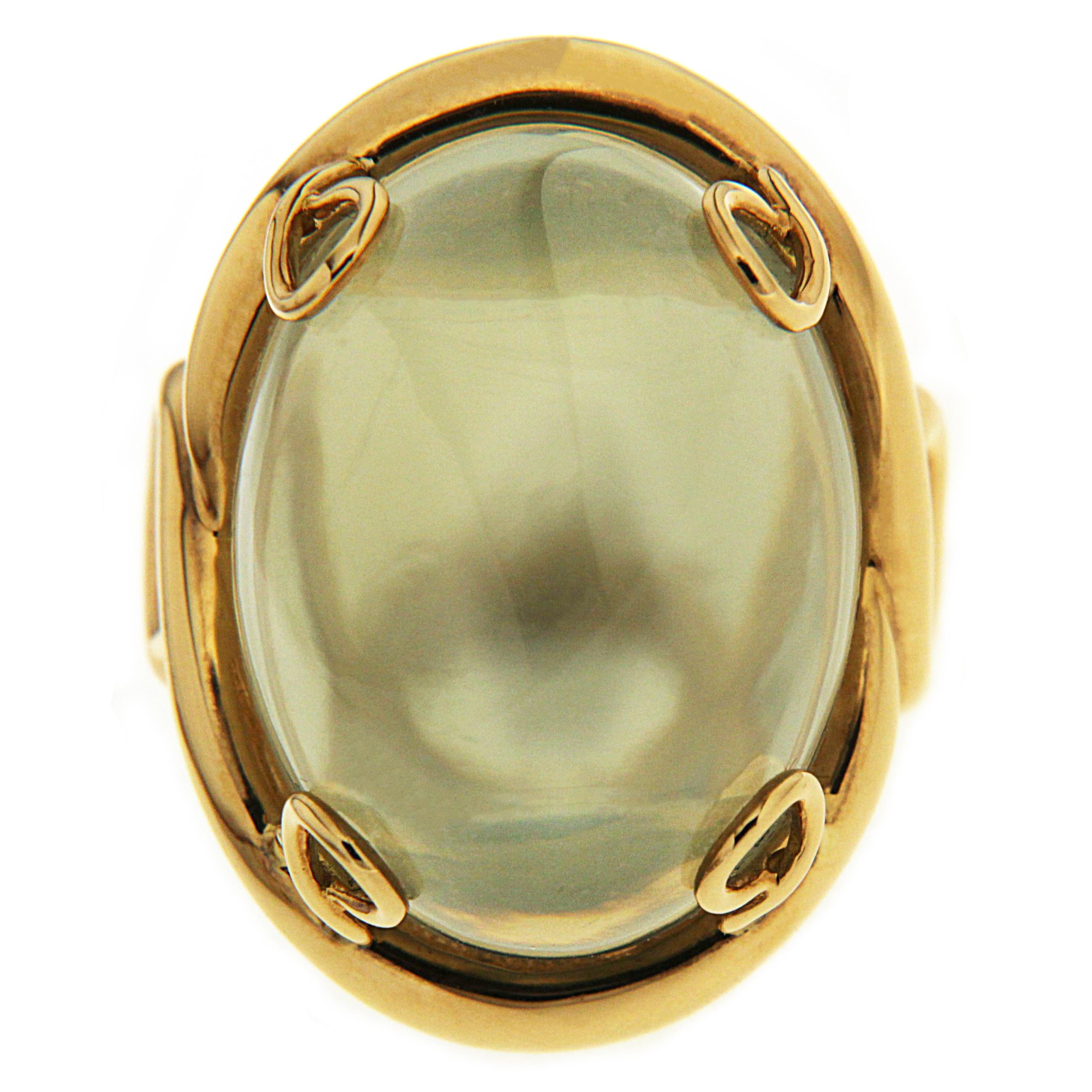 For Sale:  Oval Mango Moonstone Ring 6