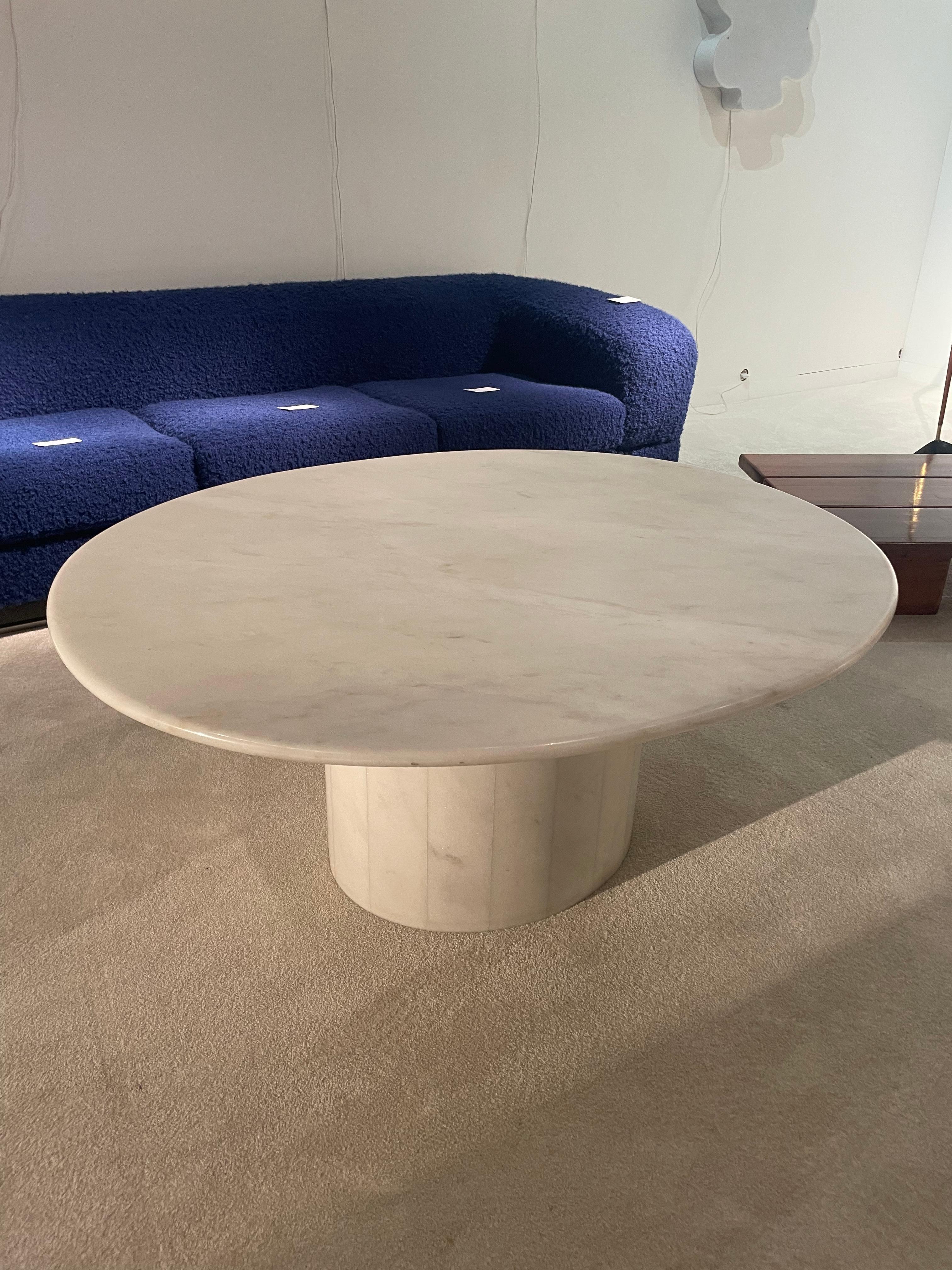 Oval Marble Coffee Table For Sale 2