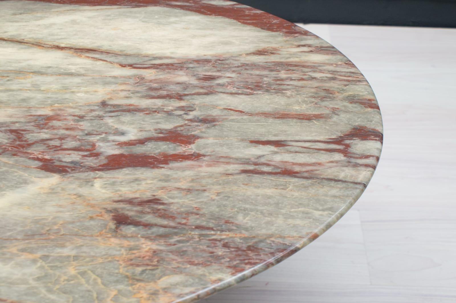 Oval Marble Coffee Table, Italy, 1970s 4