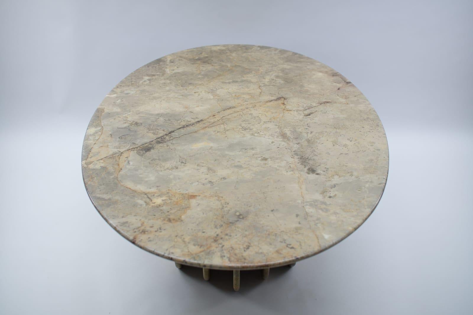 Oval Marble Coffee Table, Italy, 1970s 4