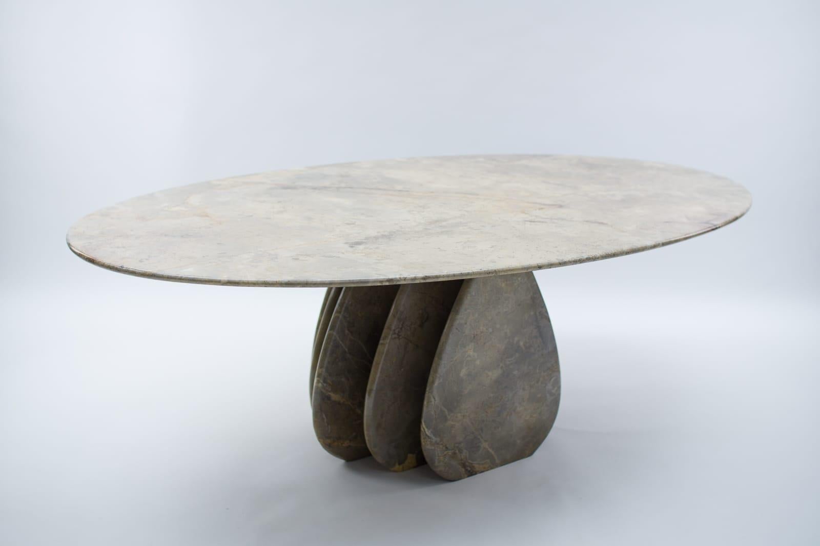 Late 20th Century Oval Marble Coffee Table, Italy, 1970s