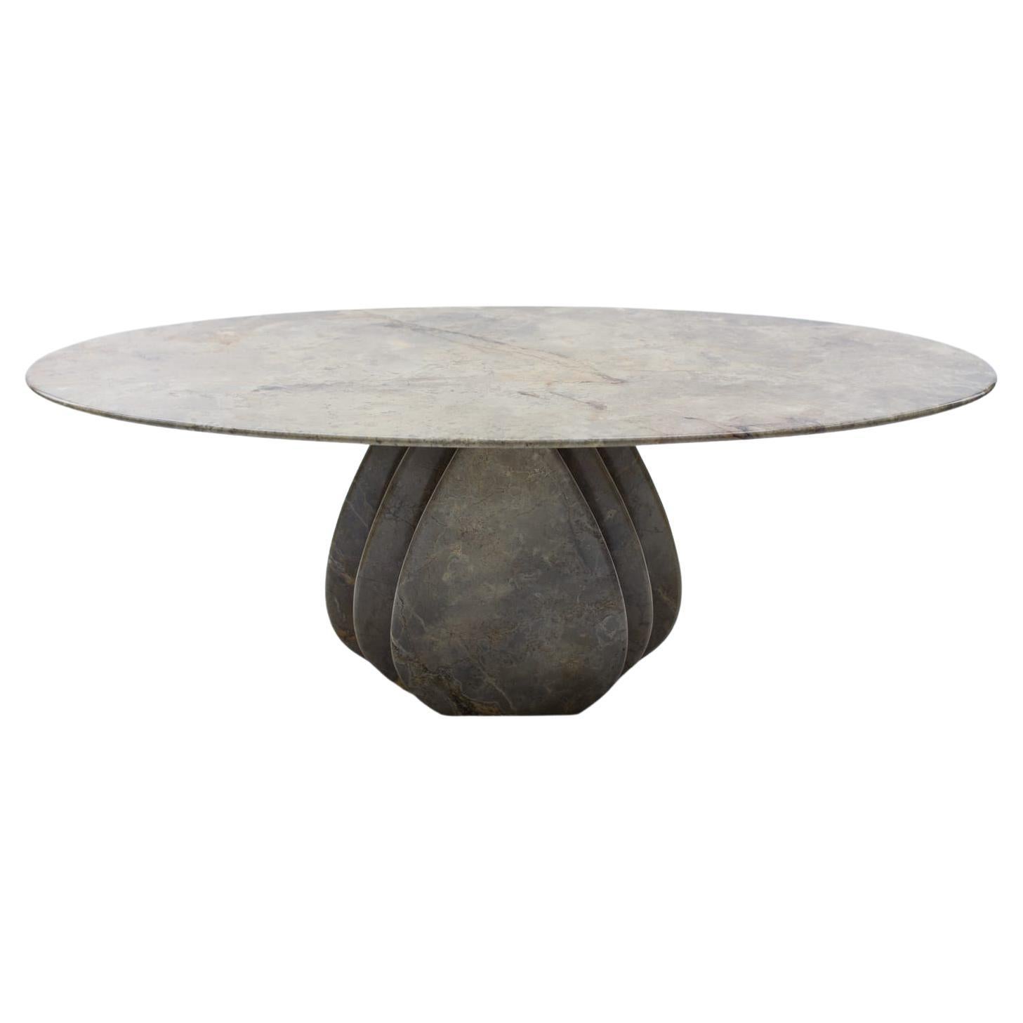 Oval Marble Coffee Table, Italy, 1970s