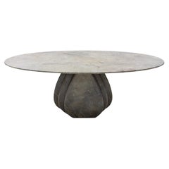Oval Marble Coffee Table, Italy, 1970s