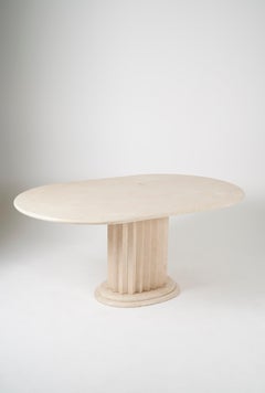 Oval Marble Dining Table, 1970s