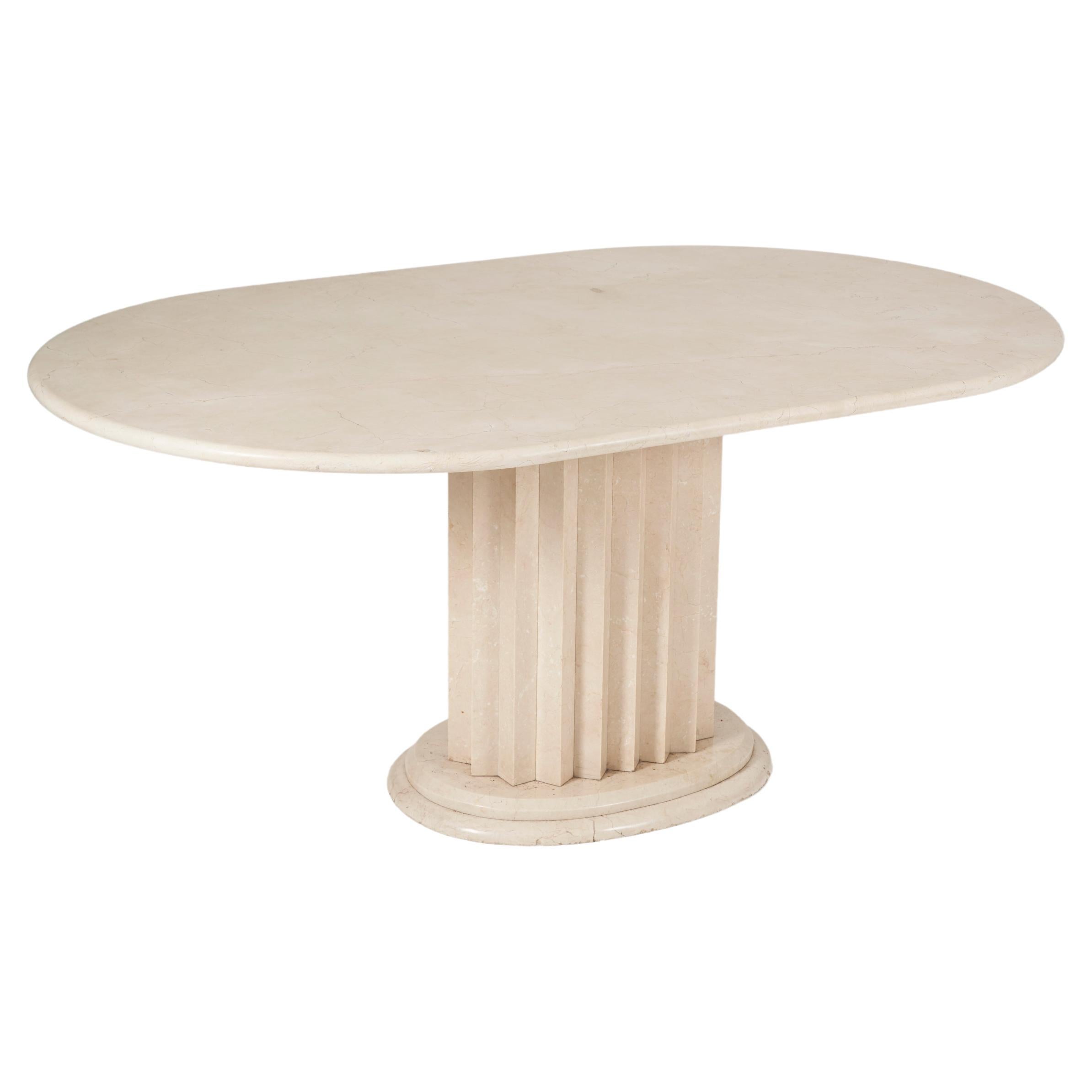 Oval Marble Top Dining Table For Sale at 1stDibs