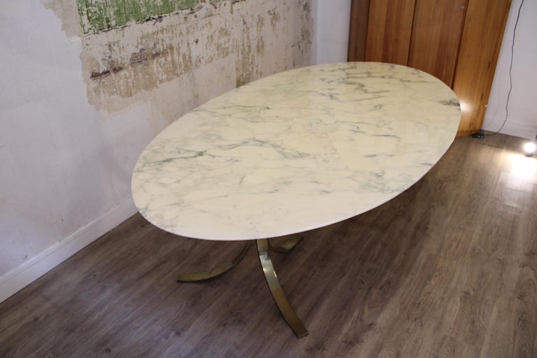 Oval marble dining table at 1stDibs