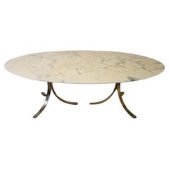 Oval marble dining table