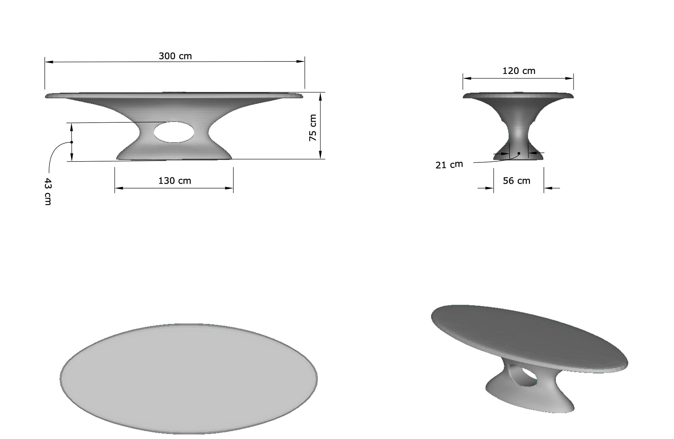 Contemporary Holy - Oval Marble Italian Sculptural Dining Table, Nero Marquina.  For Sale