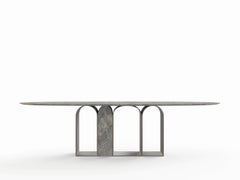 Mesa de comedor ovalada de mármol "Planalto", Giorgio Bonaguro