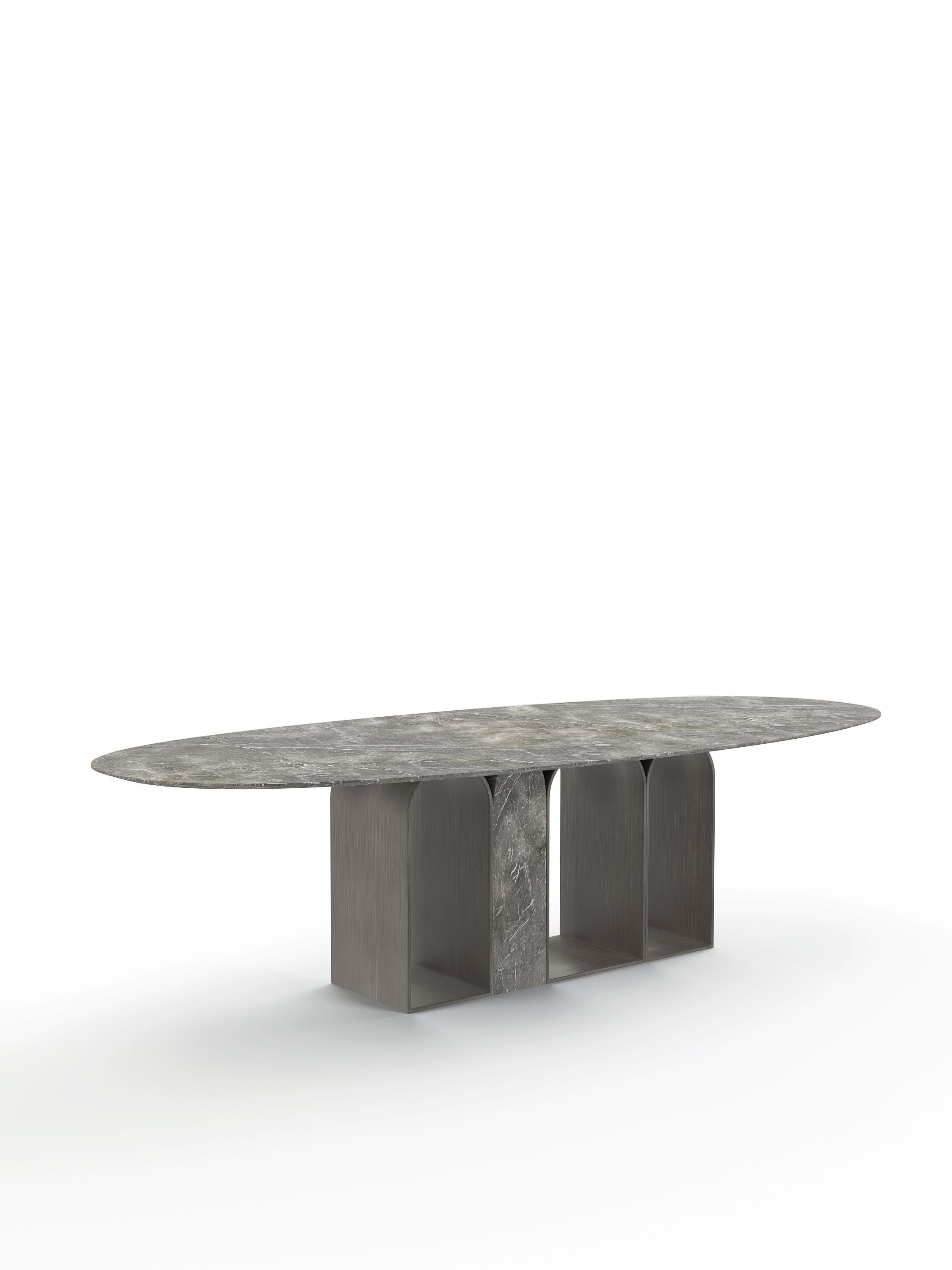 Ovaler Esstisch „Planalto“ aus Marmor, Giorgio Bonaguro (Moderne) im Angebot