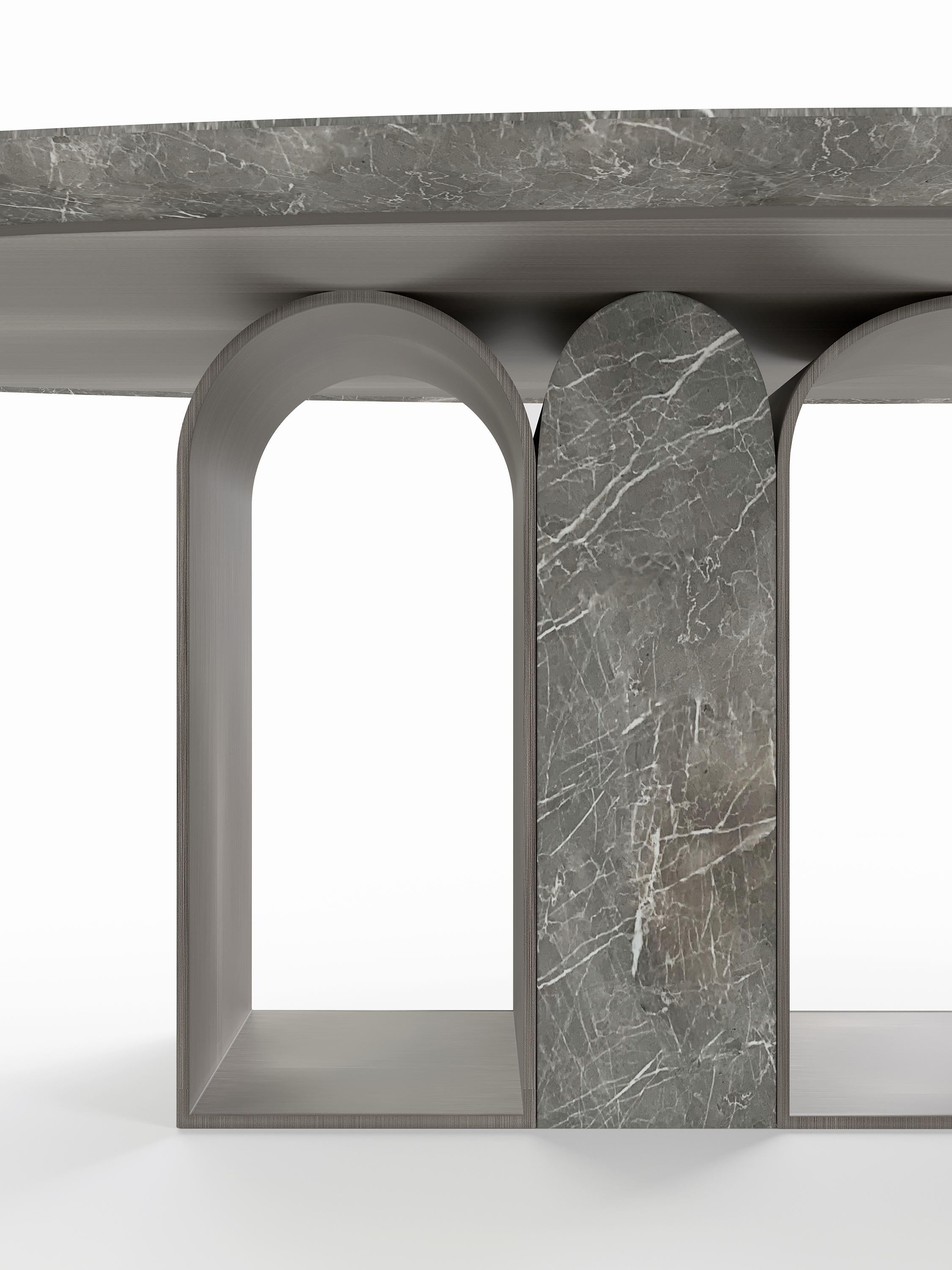 Ovaler Esstisch „Planalto“ aus Marmor, Giorgio Bonaguro (Italienisch) im Angebot