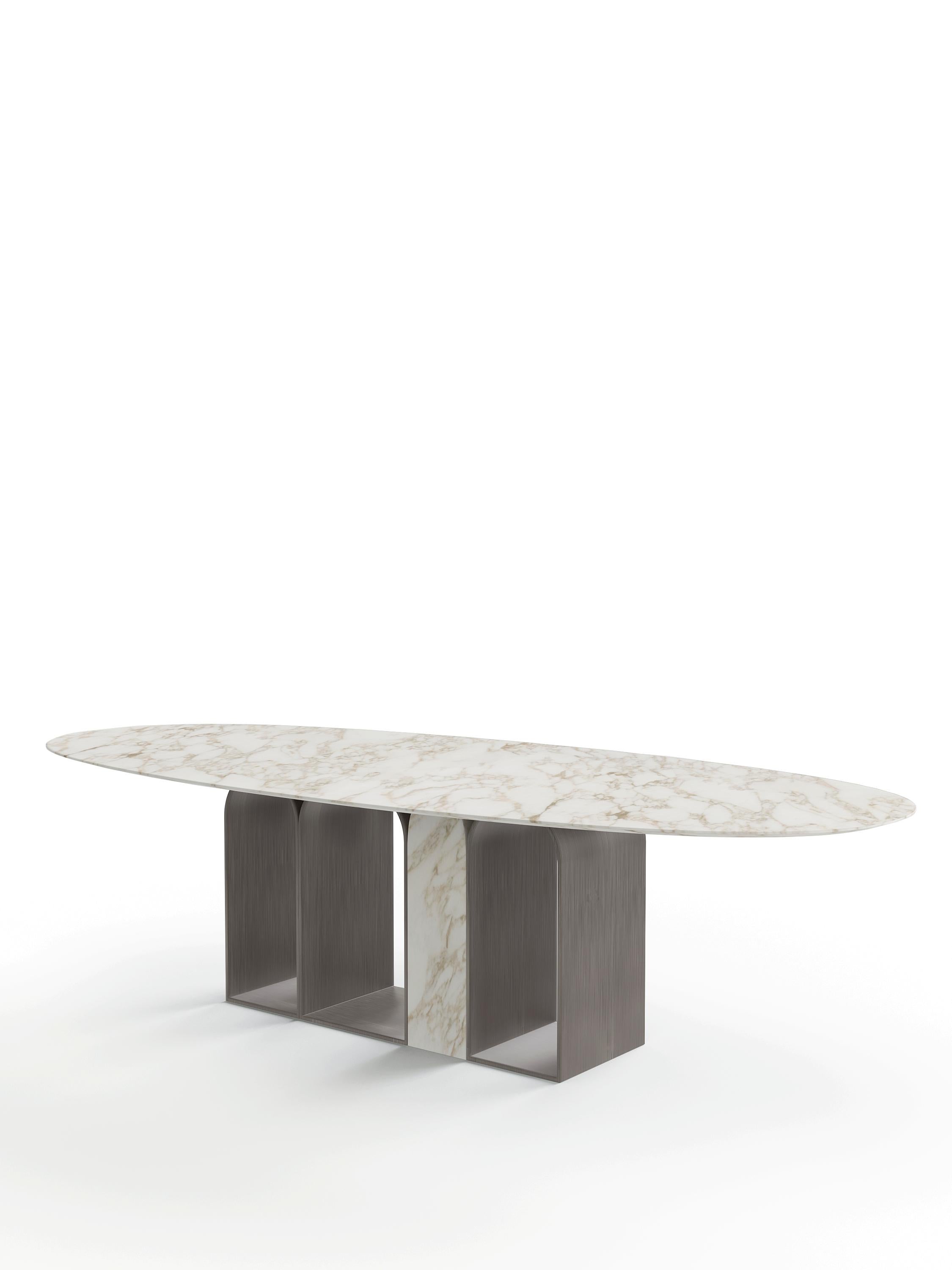 Ovaler Esstisch „Planalto“ aus Marmor, Giorgio Bonaguro (21. Jahrhundert und zeitgenössisch) im Angebot