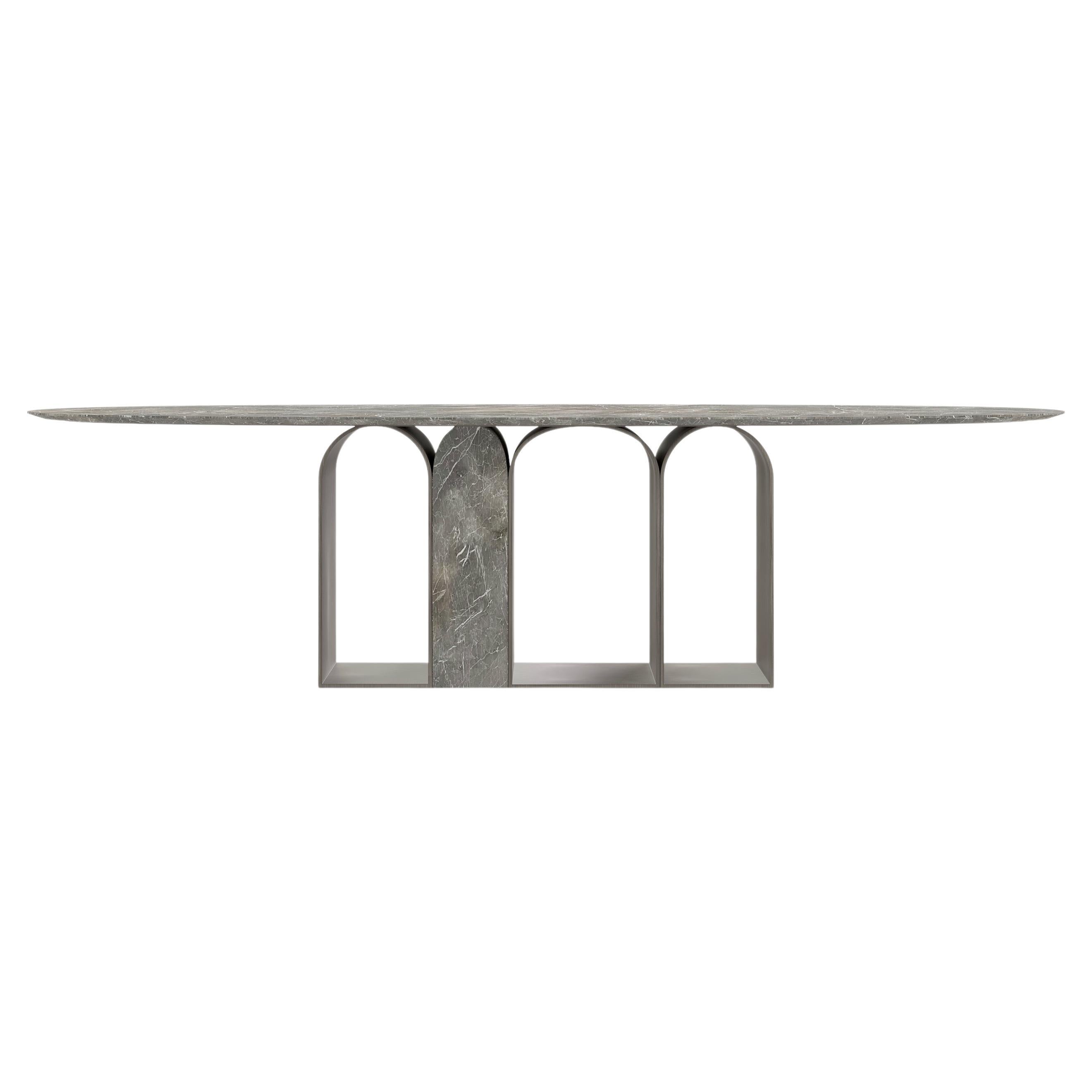Oval Marble "Planalto" Dining Table, Giorgio Bonaguro For Sale