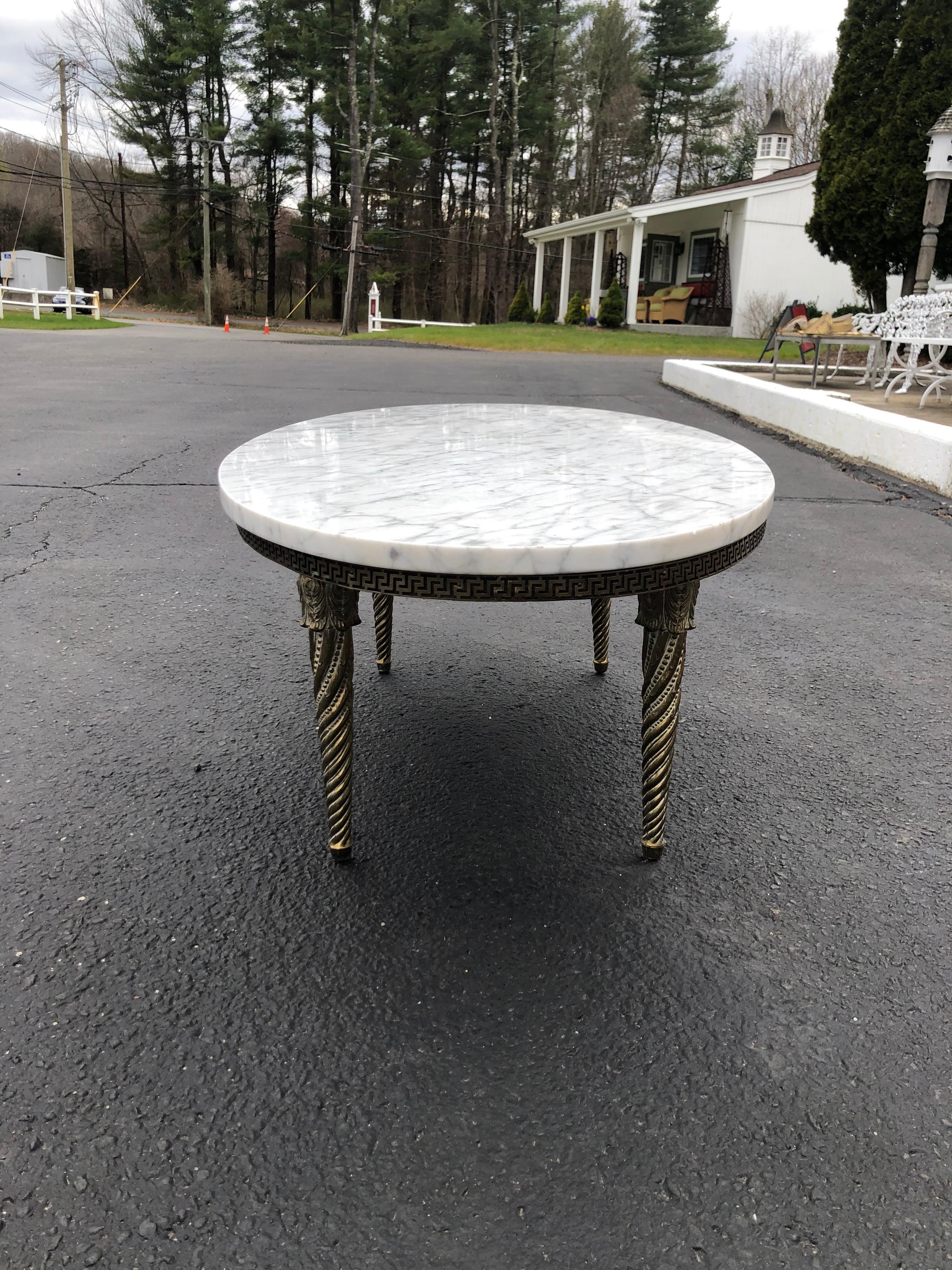Oval Marble-Top and Brass Coffee Table 7