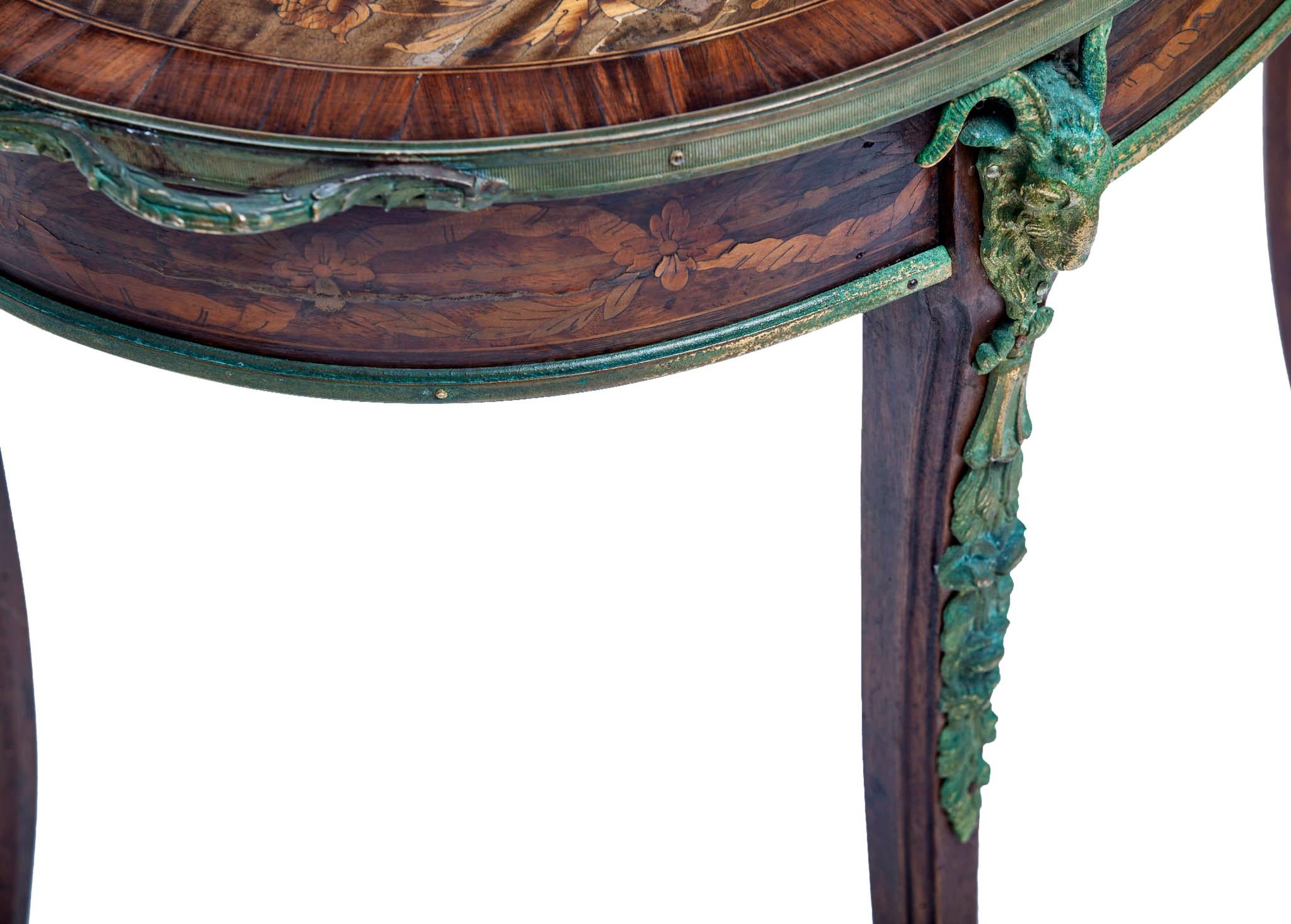 Egyptian Revival Oval Marquetry Tray Table For Sale 8