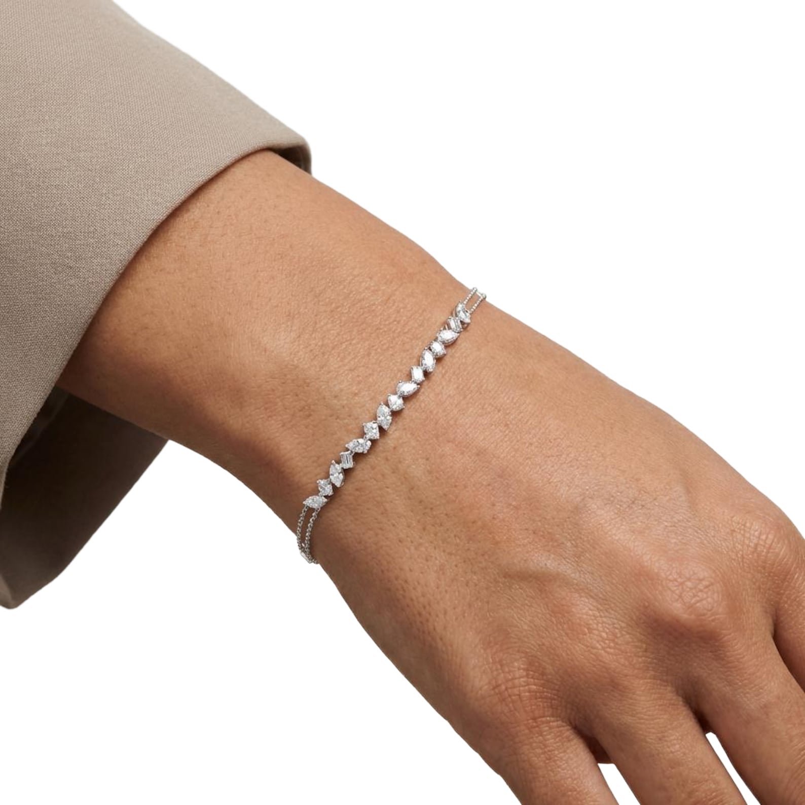 Oval Marquise Cut Bracelet 925 Silver Moissanite Bracelet Simple Gift For Women