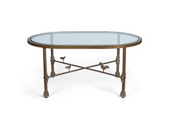 Oval Metal Coffee Table Inspired by the Style of Giacometti