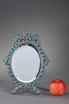 Specchio ovale a micro-mosaico