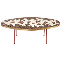 Oval Mid-Century Modern Mosaic Coffee Table