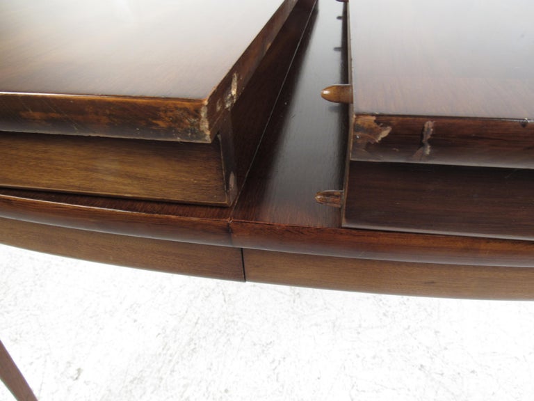 Oval Midcentury Walnut Dining Table by White Furniture Company at 1stDibs