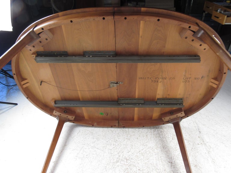 Oval Midcentury Walnut Dining Table by White Furniture Company at 1stDibs