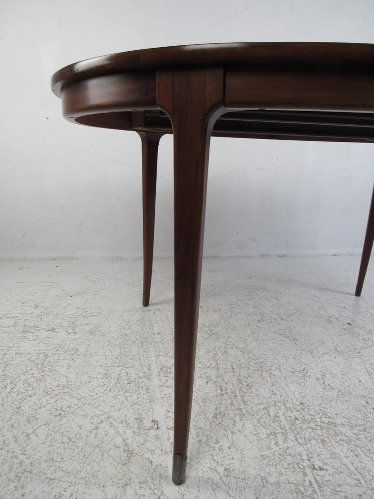 Oval Midcentury Walnut Dining Table by White Furniture Company at 1stDibs