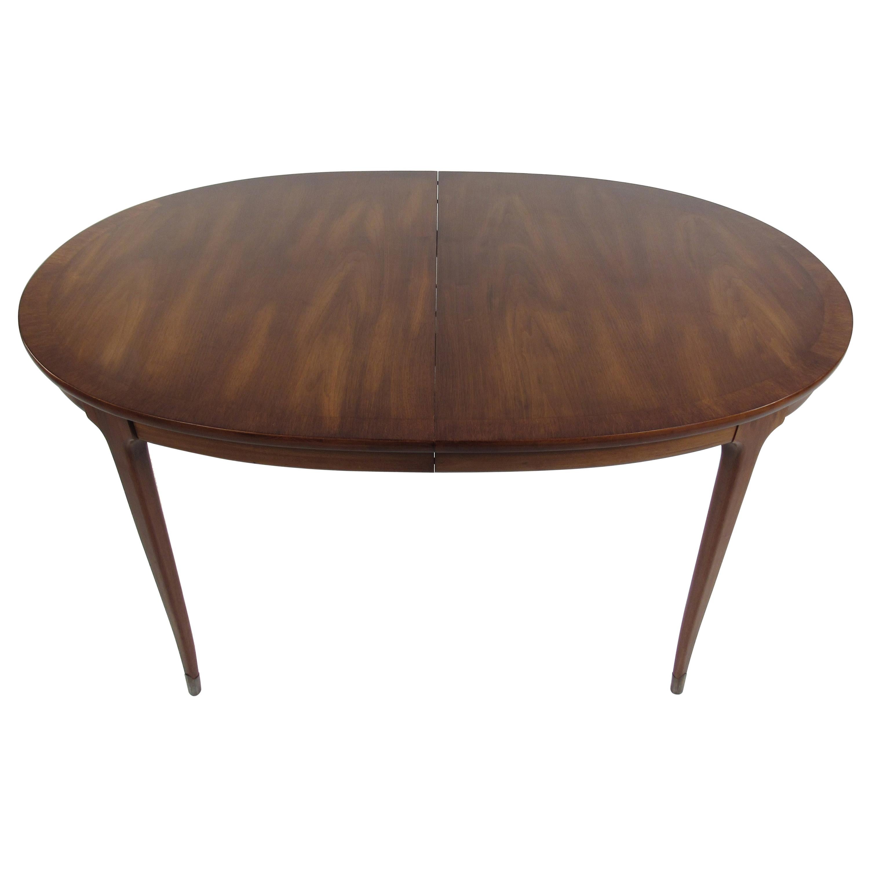 Oval Midcentury Walnut Dining Table by White Furniture Company