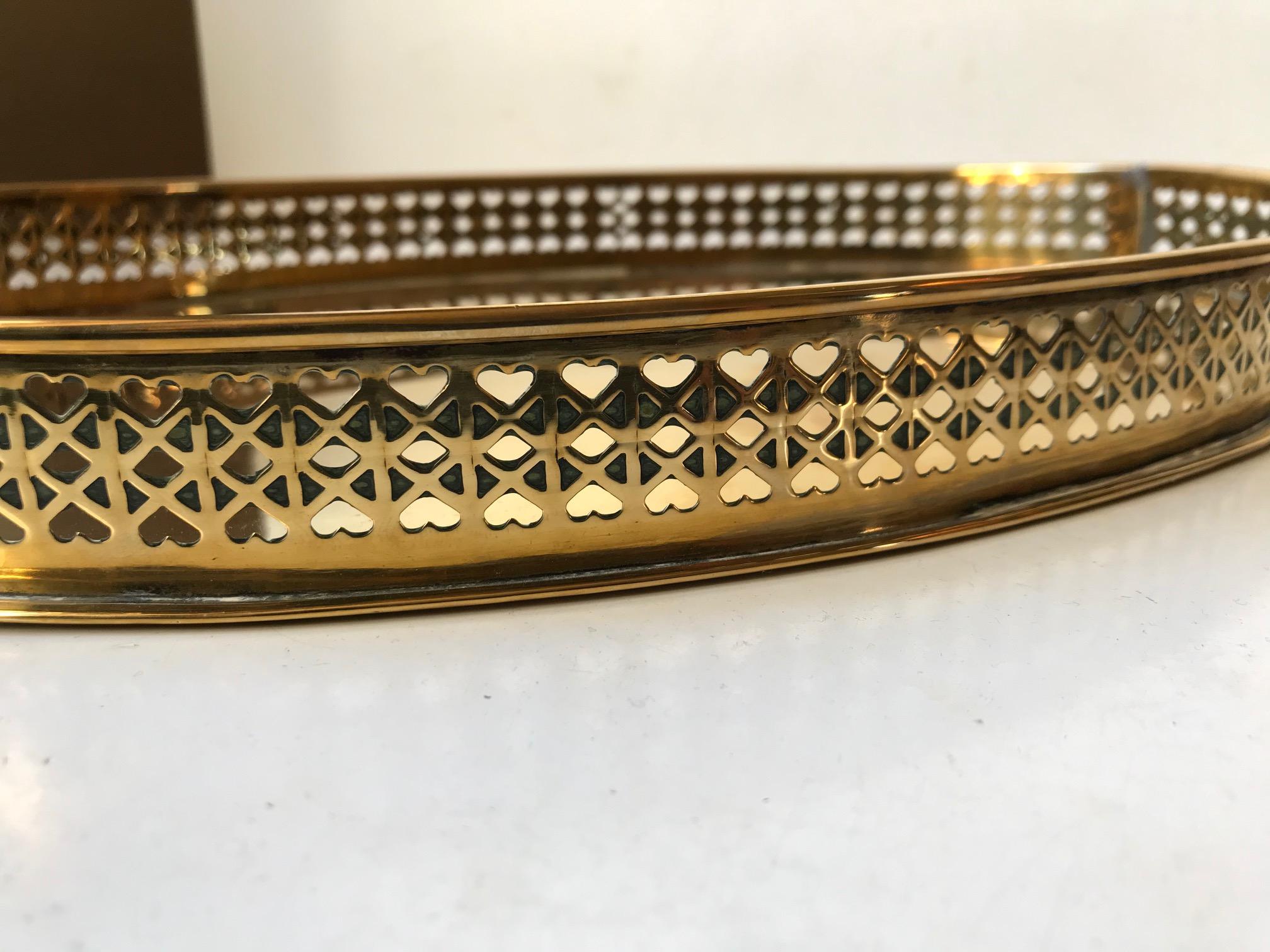 Danish Oval Midcentury Brass Serving Tray by Jacob Worm, 1960s