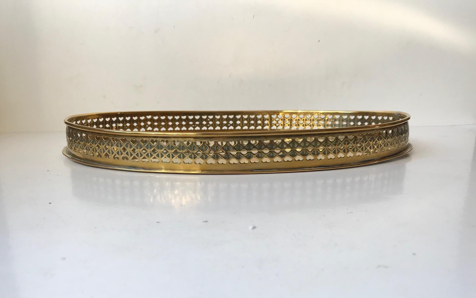 Mid-20th Century Oval Midcentury Brass Serving Tray by Jacob Worm, 1960s