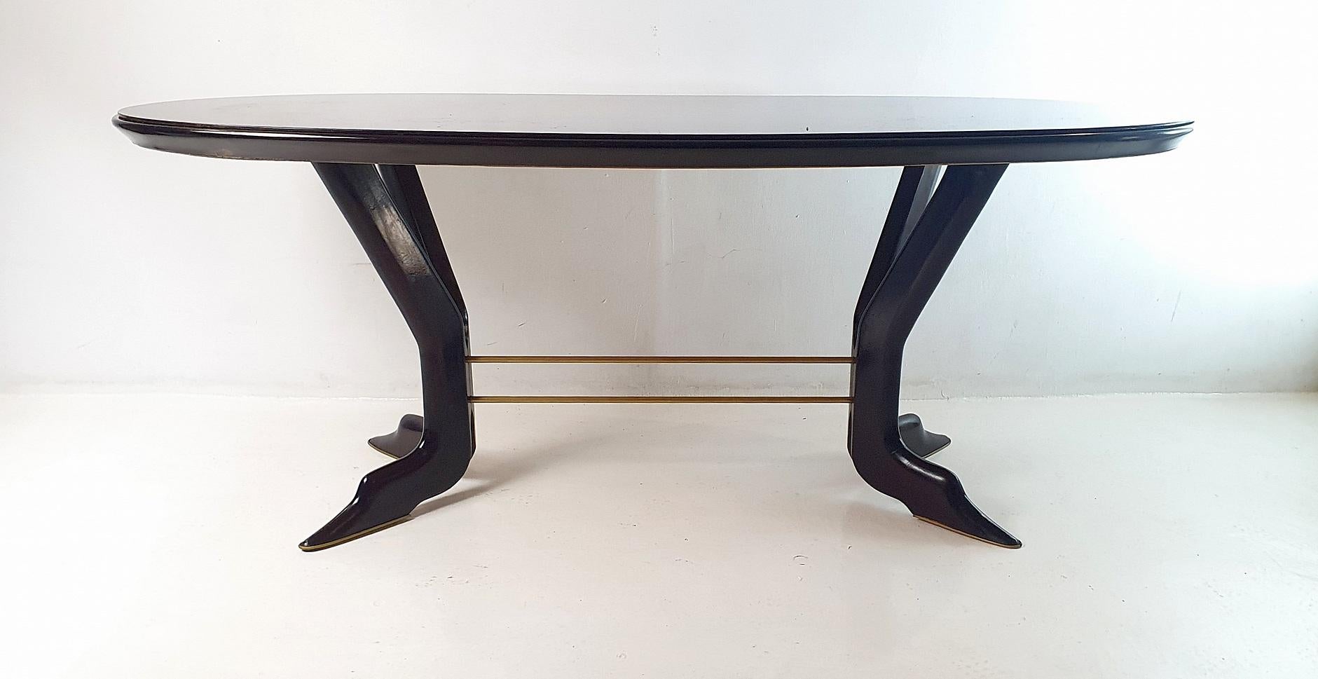 Ovaler Midcentury-Esstisch Italien im Angebot 3