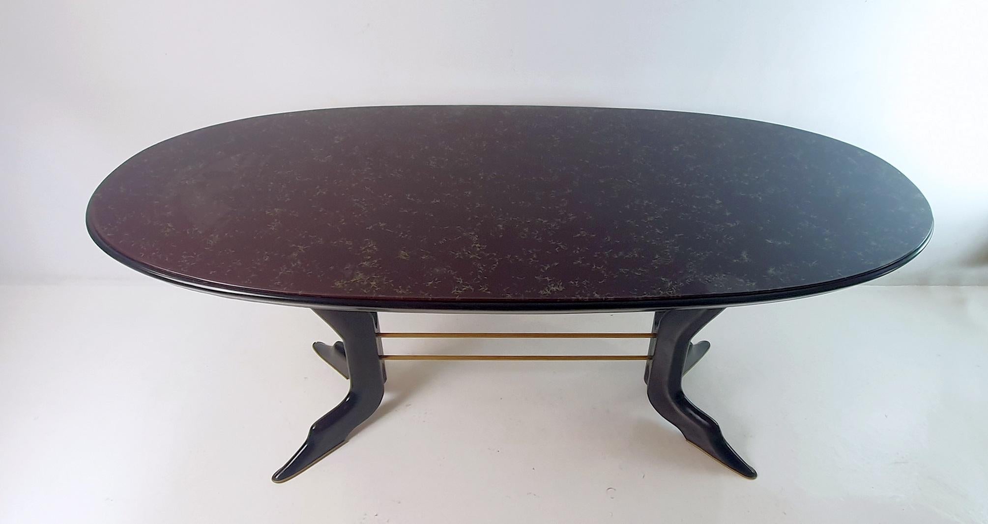 Ovaler Midcentury-Esstisch Italien im Angebot 4